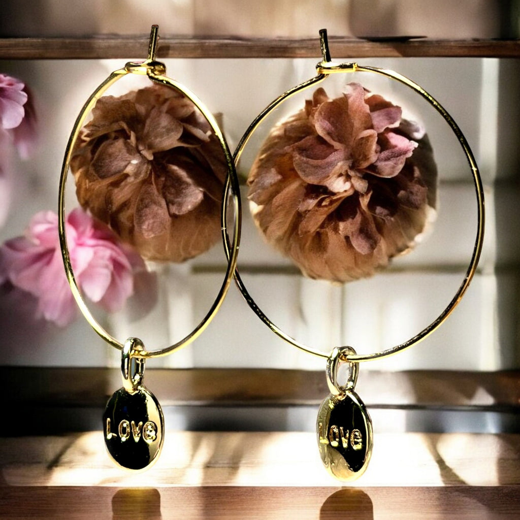 Boucles d'oreilles "ELOISE" charms dorés or fin