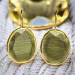 Boucles d’oreilles "OMAHA" pierre naturelle Agate noire dorées or fin
