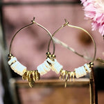 Boucles d'oreilles "VICTOIRE" créoles coquillage