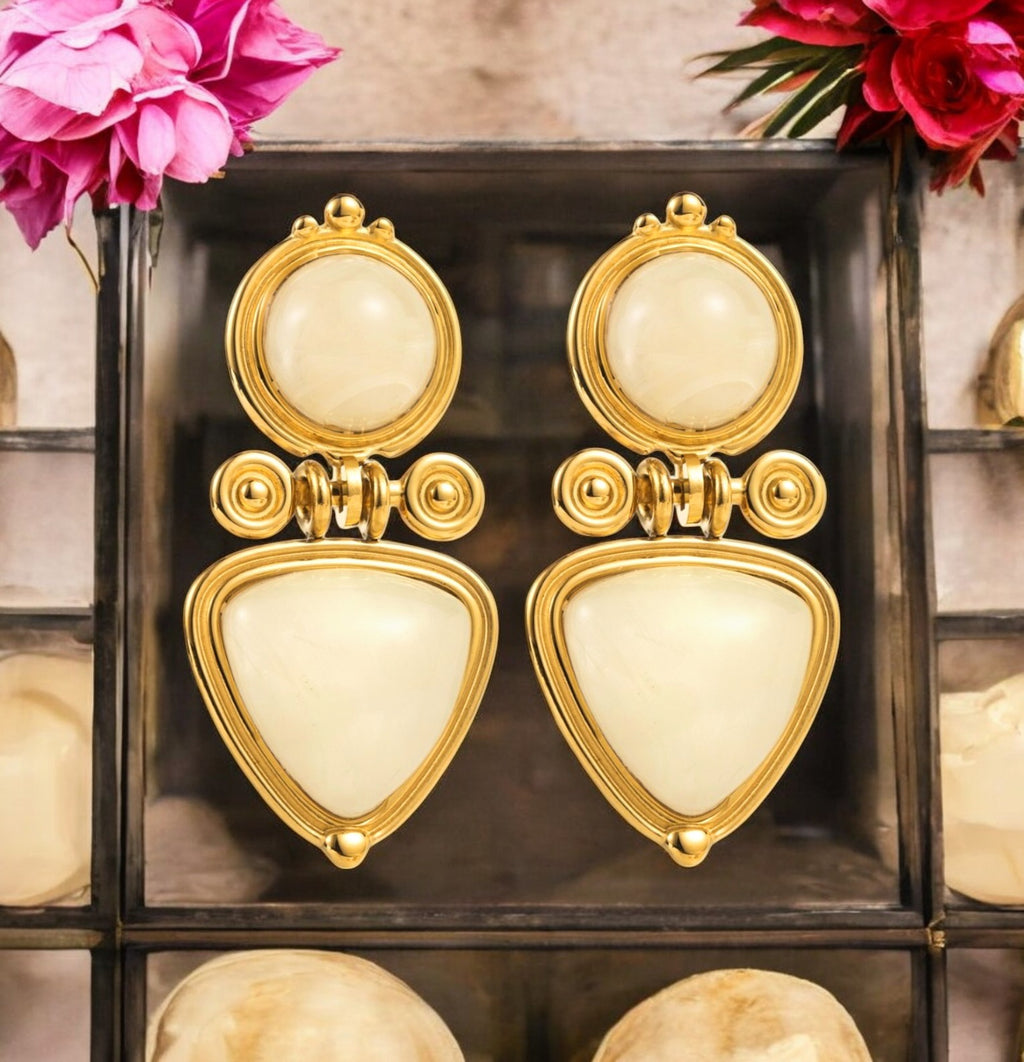 Boucles d'oreilles "SERAPHINE" en acier inoxydable doré