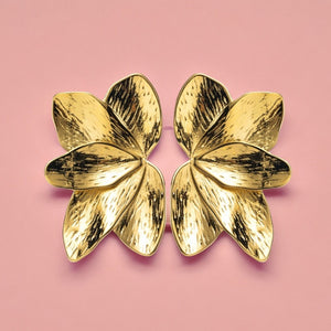 boucles oreilles femme acier inoxydable fleurs orchidées dorées  tourmalyn bijoux 