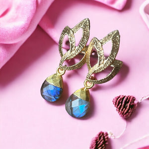 boucles oreilles femme cadeau pierre labradorite tourmalyn bijoux