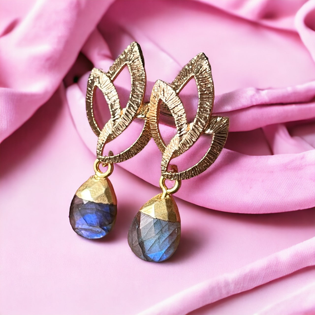 boucles oreilles femme cadeau pierre labradorite tourmalyn bijoux