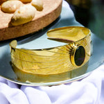 Bracelet "LAURE" acier adaptable avec Agate Noire