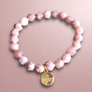 cadeau femme bracelet perles en pierre naturelle agate - fond beige