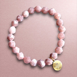 cadeau femme bracelet perles en pierre naturelle agate - vu -e breloque