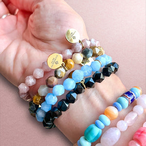 cadeau femme bracelet perles en pierre naturelle agate - bracelets breloques