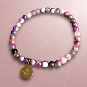 bracelet femme pierre tourmaline cadeau bijoux - fond beige