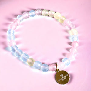 bracelet femme pierre agate cadeau  tendance bijoux - fond rose