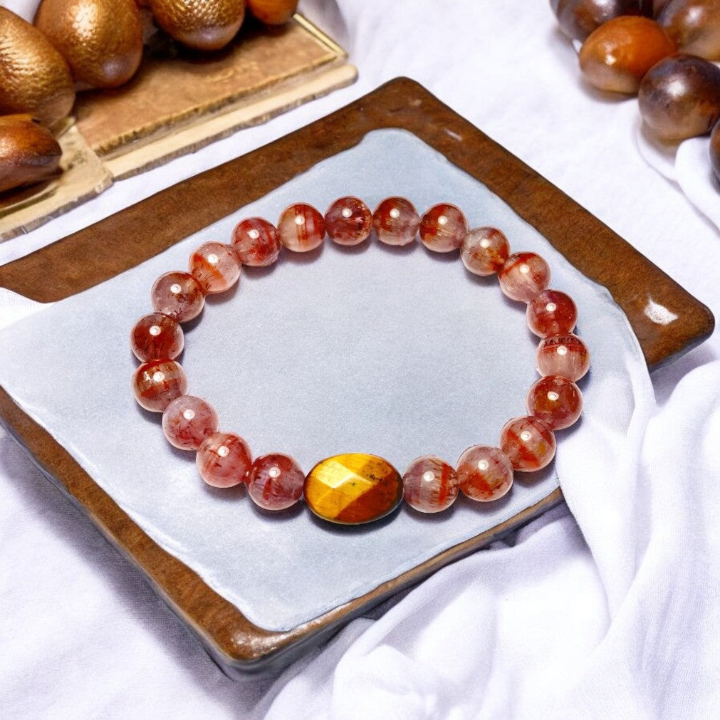 Bracelet "MON AURA" - Auralite et oeil de tigre