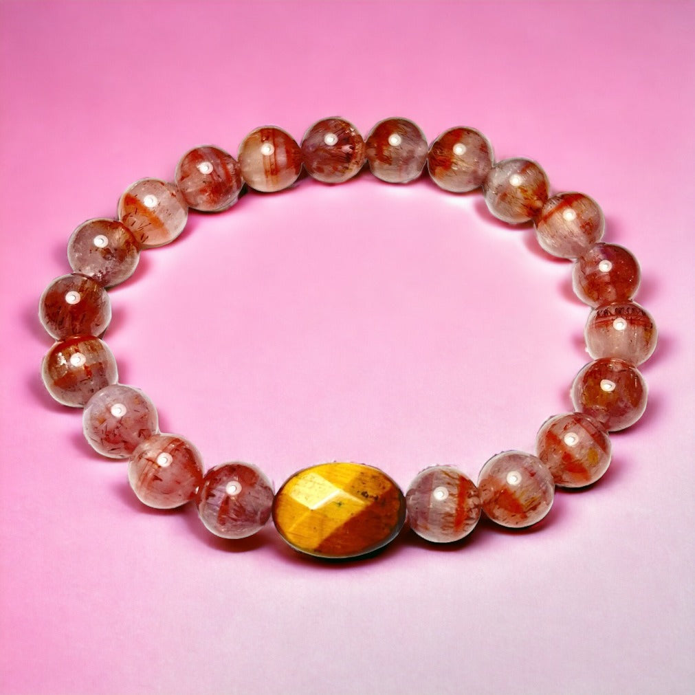 Bracelet "MON AURA" - Auralite et oeil de tigre