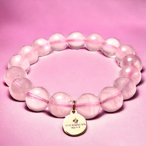 Bracelet "SUNSHINE" en pierres naturelles de Quartz Rose