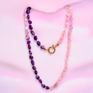 collier pierre amethyste kunzite quartz rose femme cadeau