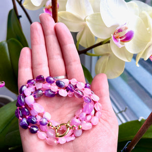collier pierre amethyste kunzite quartz rose femme cadeau