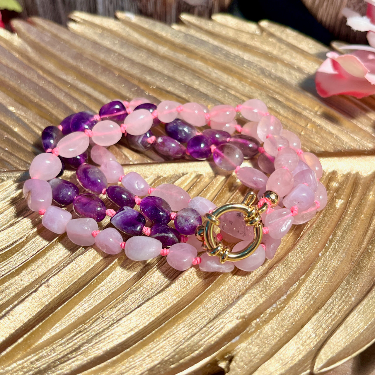 collier pierre amethyste kunzite quartz rose femme cadeau