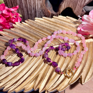 collier pierre amethyste kunzite quartz rose femme cadeau