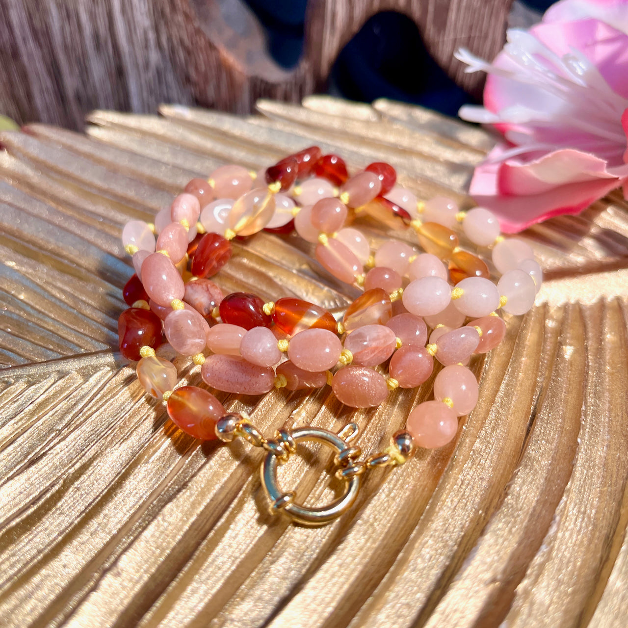 collier pierre cornaline pierre de soleil femme cadeau tourmalyn bijoux