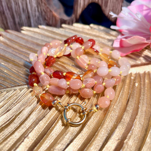 collier pierre cornaline pierre de soleil femme cadeau tourmalyn bijoux