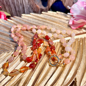collier pierre cornaline pierre de soleil femme cadeau tourmalyn bijoux