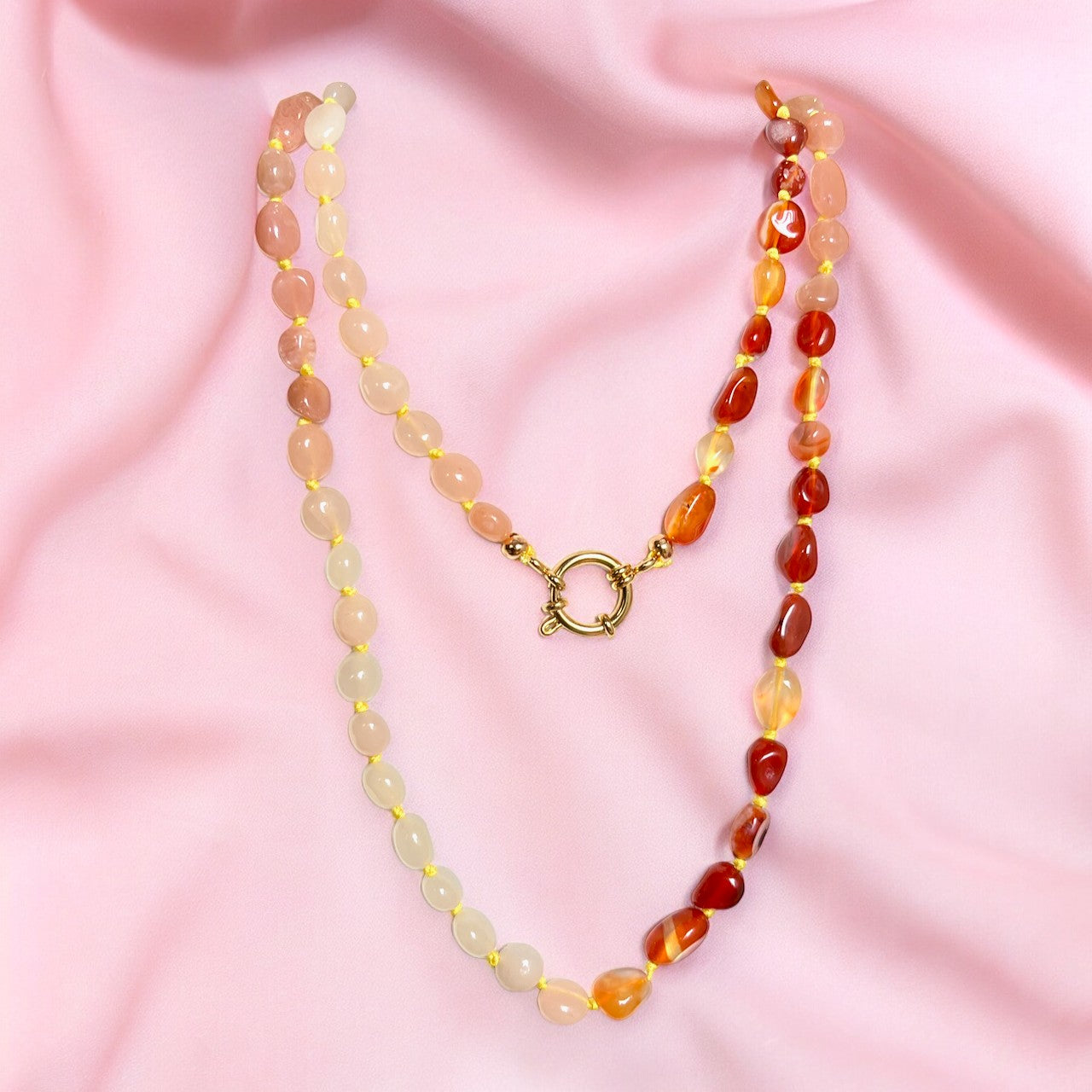 collier pierre cornaline pierre de soleil femme cadeau tourmalyn bijoux