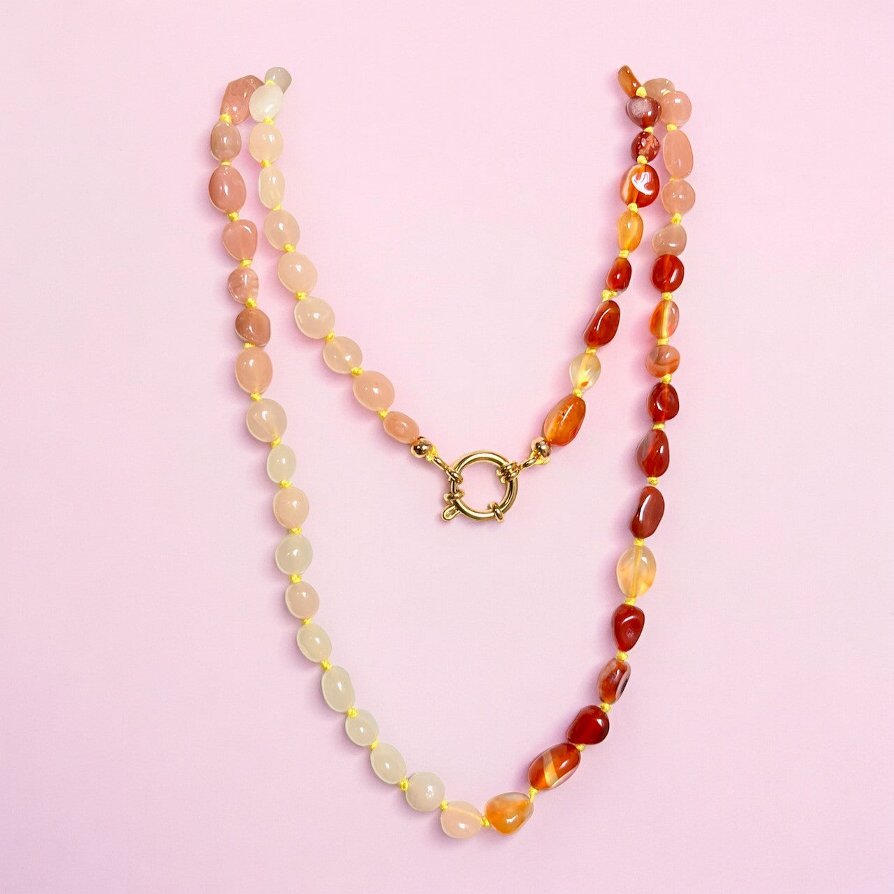 collier pierre cornaline pierre de soleil femme cadeau tourmalyn bijoux