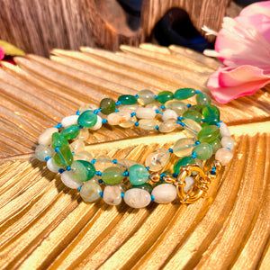 collier quartz prehnite vert aigue marine femme cadeau tourmalyn bijoux