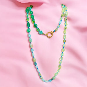collier quartz prehnite vert aigue marine femme cadeau tourmalyn bijoux