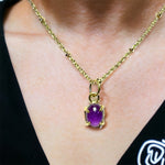 Pendentif "ADRIANA" doré or fin pierre d’ Améthyste