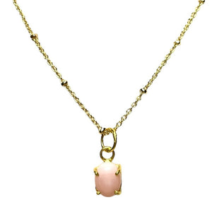 Pendentif "MANUELA" doré or fin pierre d’ Opale rose
