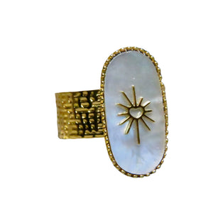 Bague "DIANA" adaptable avec Nacre naturelle