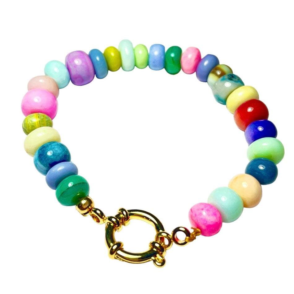 Bracelet "SWEET DREAMS" en pierres opale doré or fin