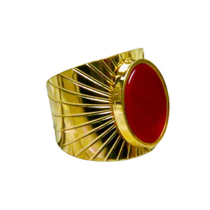 Bague "ZORA" adaptable avec Cornaline