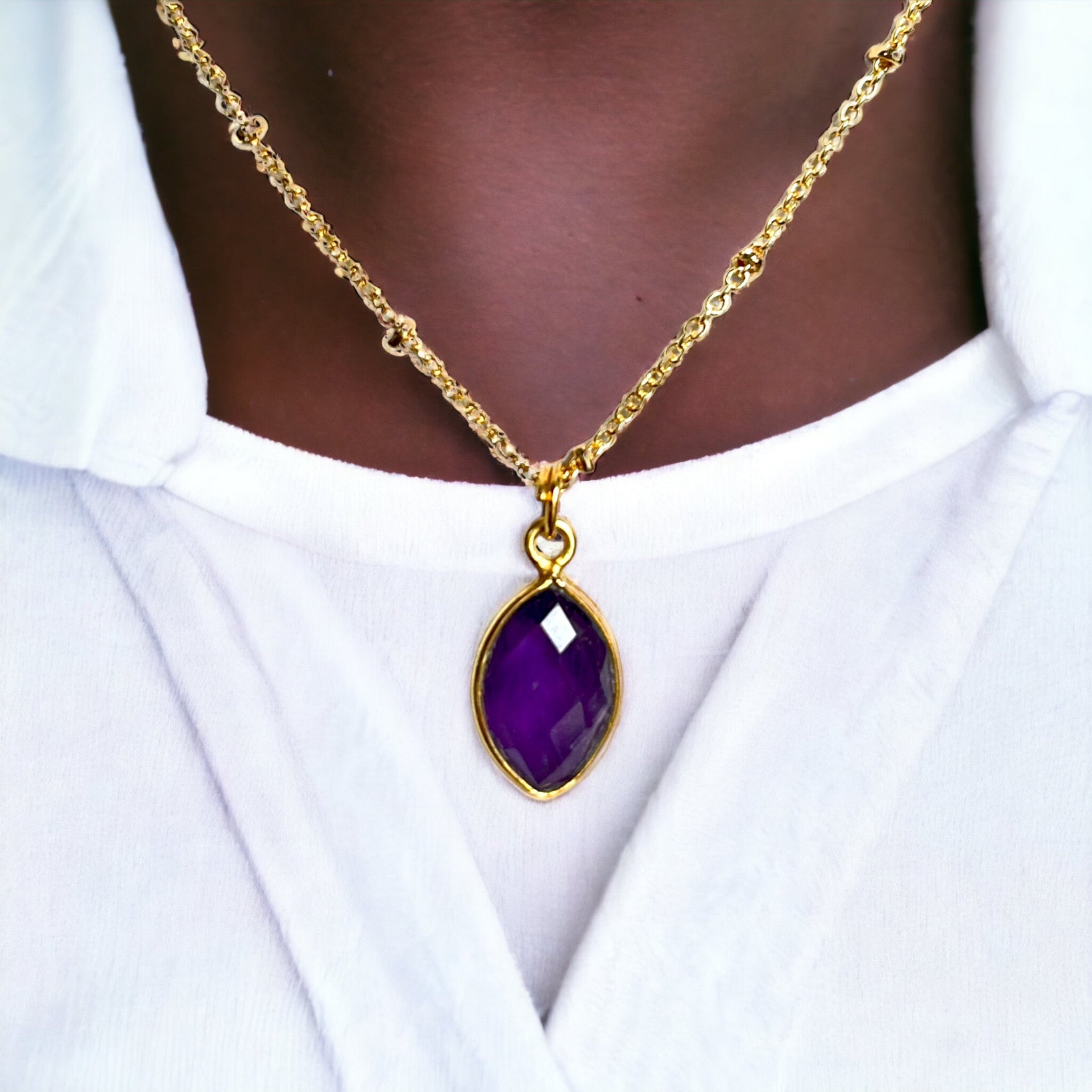 pendentif femme cadeau pierre amethyste tourmalyn bijoux