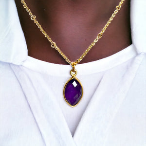 pendentif femme cadeau pierre amethyste tourmalyn bijoux