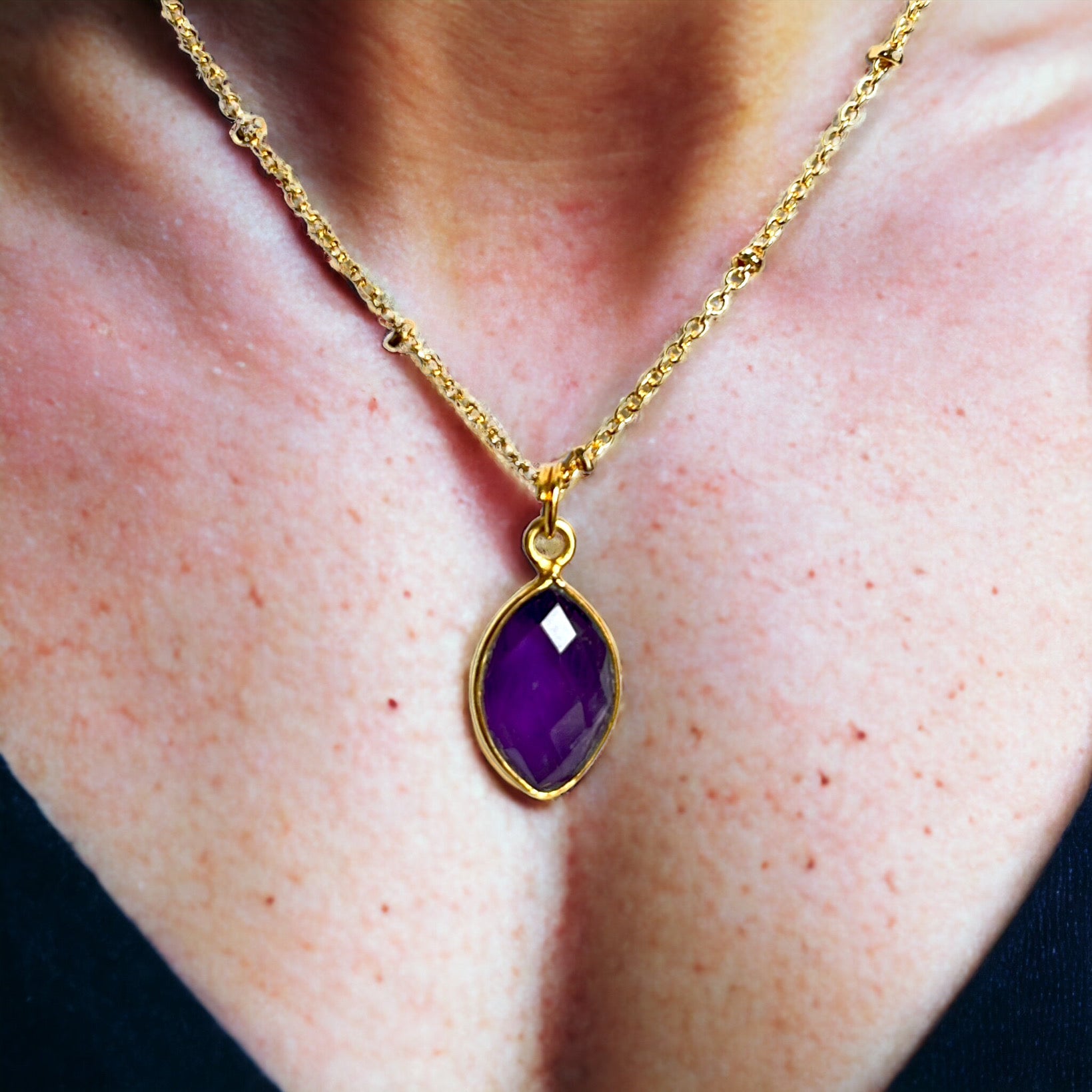 pendentif femme cadeau pierre amethyste tourmalyn bijoux