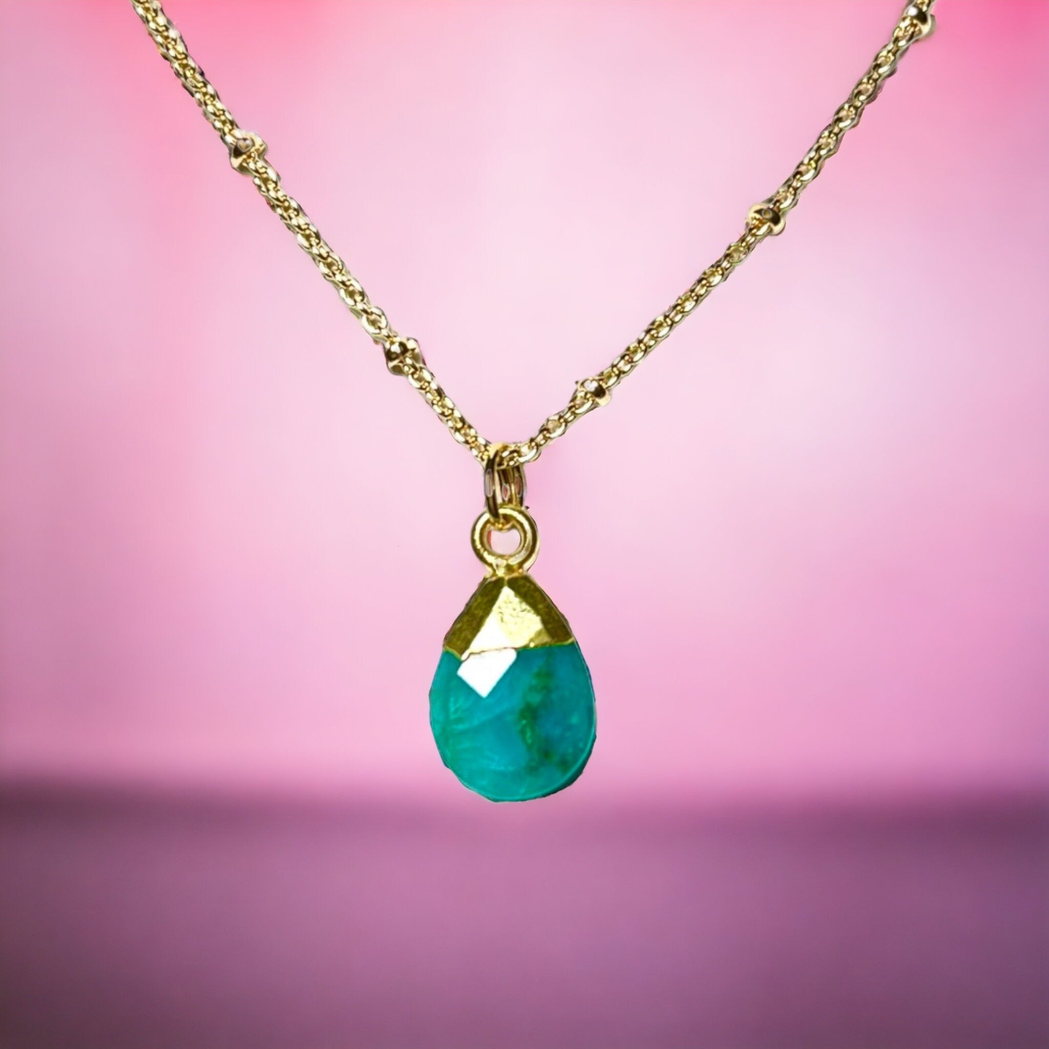 pendentif femme cadeau pierre calcedoine verte tourmalyn bijoux