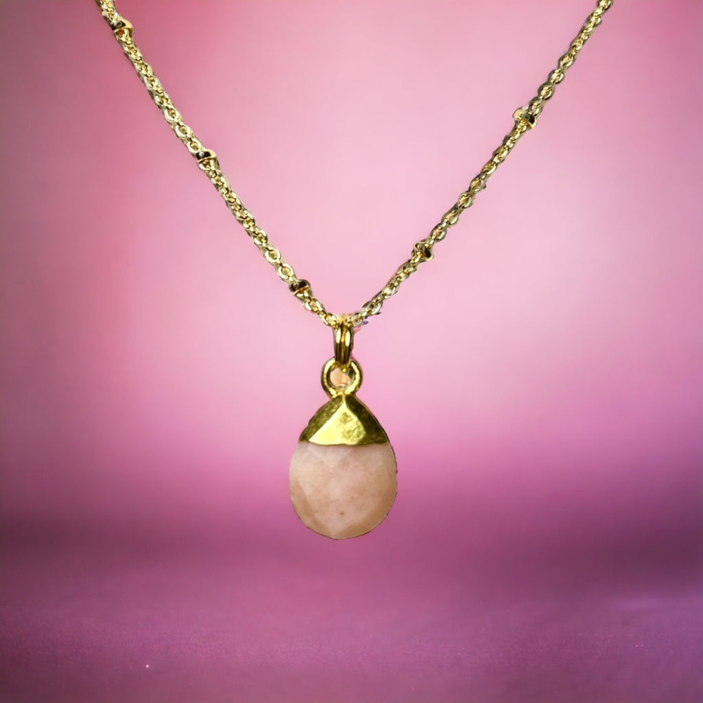 pendentif femme cadeau pierre opale rose tourmalyn bijoux