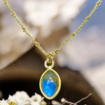 Pendentif "KAYLEE" doré or fin pierre Labradorite