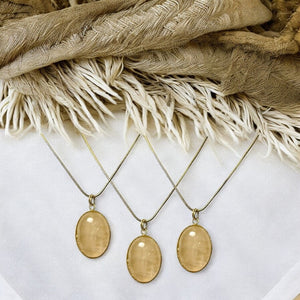 Pendentif "CORINNE" en pierre de Quartz Rose