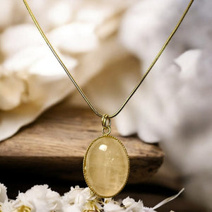 Pendentif "CORINNE" en pierre de Quartz Rose