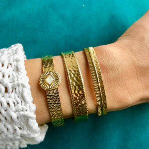 Bracelet "IRÈNE" doré - adaptable avec Nacre naturelle