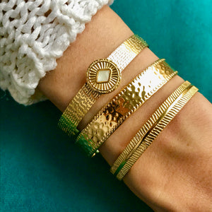 Bracelet "IRÈNE" doré - adaptable avec Nacre naturelle