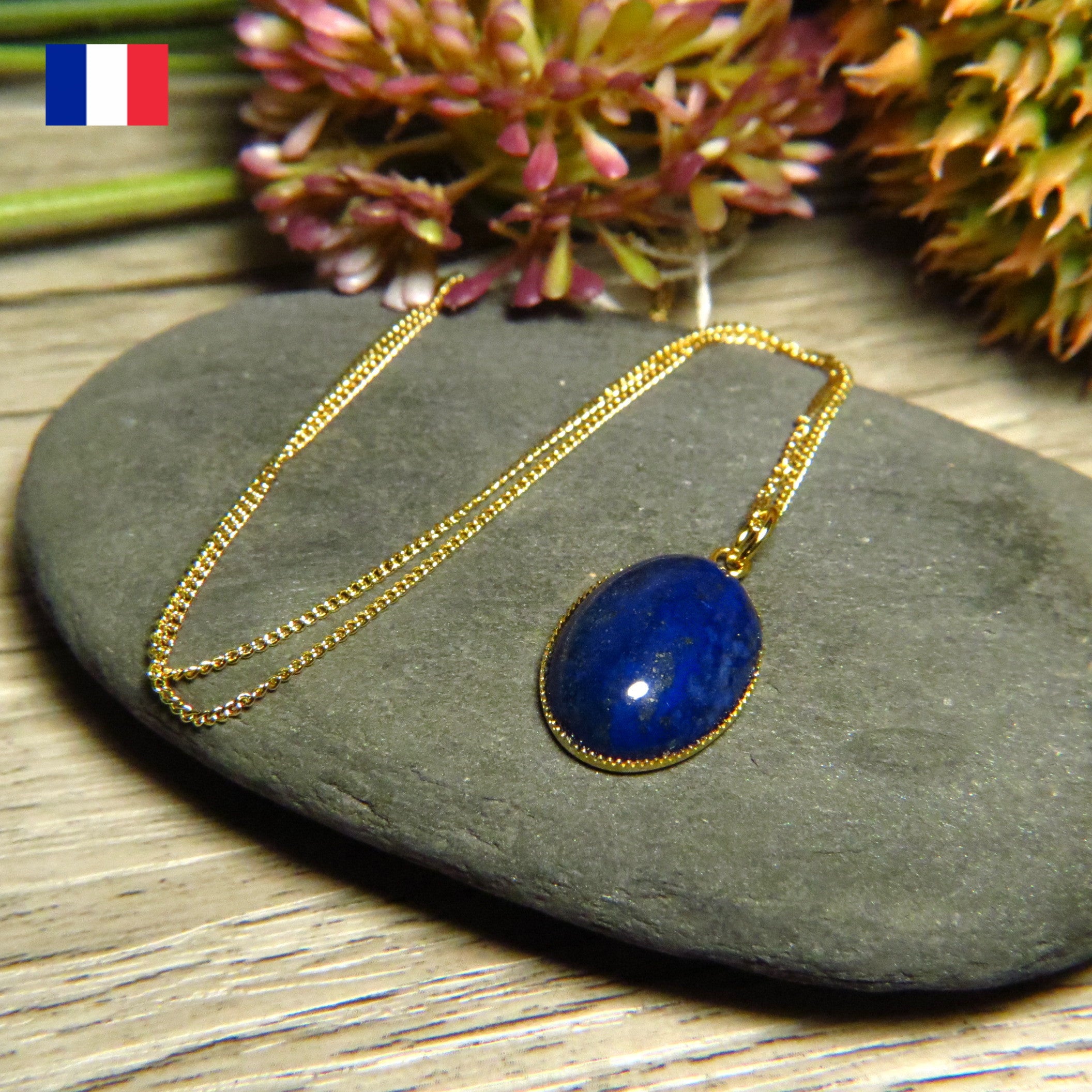 Pendentif "ANNICK" en pierre de Lapis Lazuli