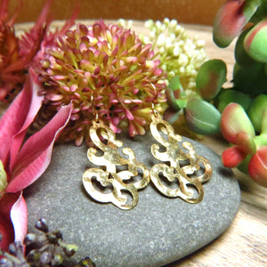 Boucles d'oreilles "EULALIE" laiton doré or fin
