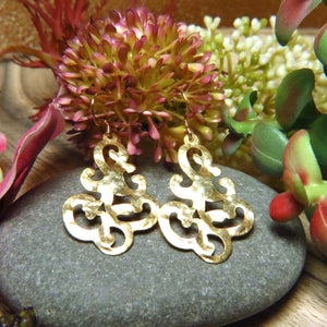 Boucles d'oreilles "EULALIE" laiton doré or fin