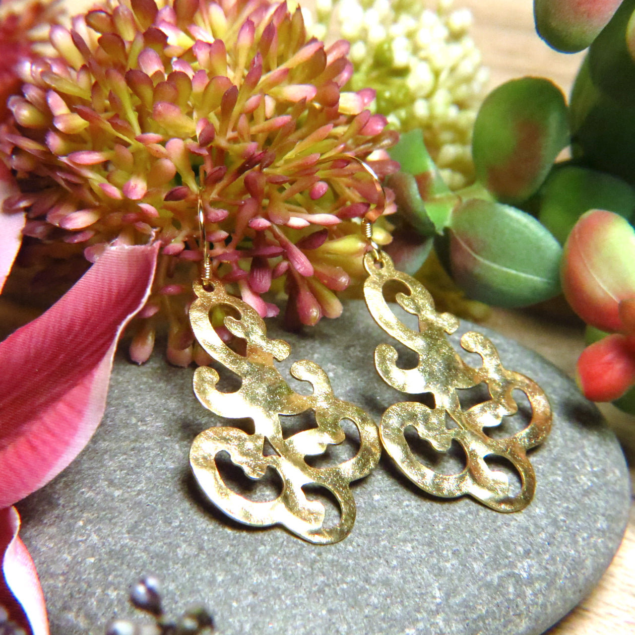 Boucles d'oreilles "EULALIE" laiton doré or fin
