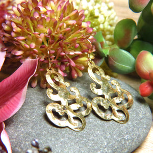 Boucles d'oreilles "EULALIE" laiton doré or fin