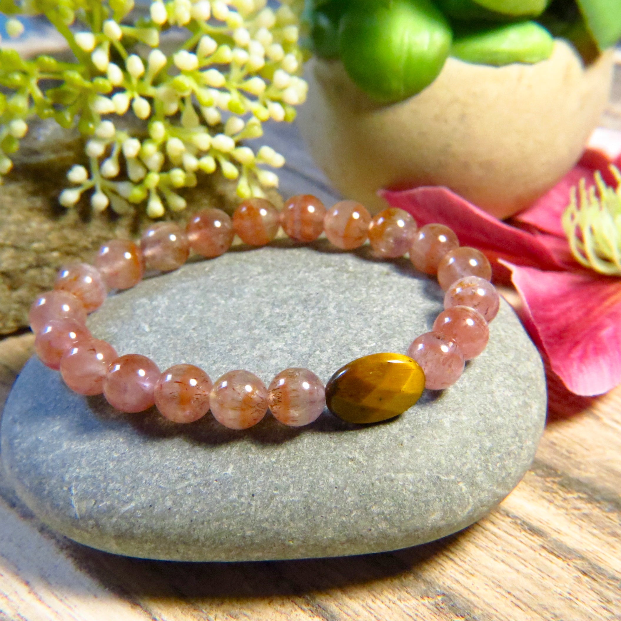 Bracelet "MON AURA" - Auralite et oeil de tigre