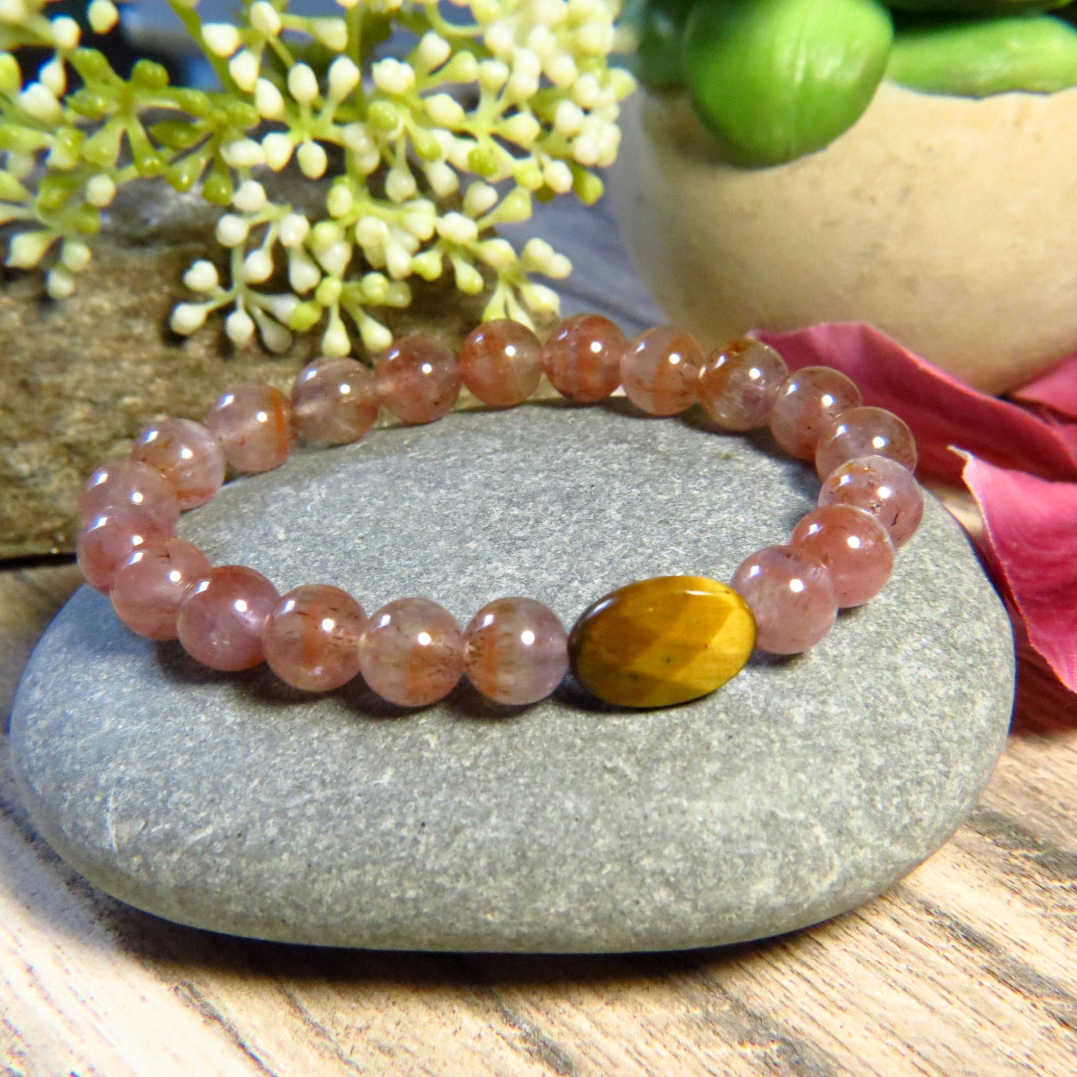 Bracelet "MON AURA" - Auralite et oeil de tigre