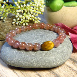 Bracelet "MON AURA" - Auralite et oeil de tigre